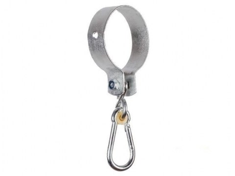 Swing Hook With Carabiner Clip For Mounting Swings And Accessories  Galvanised Metal Swing Fixings Around Carabiner Style Hooks with Nylon Bearing